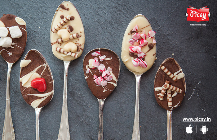 Coffee Spoons With Chocolate Decore 