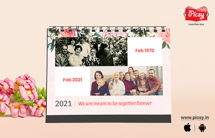 Then and Now family Photo Calendar